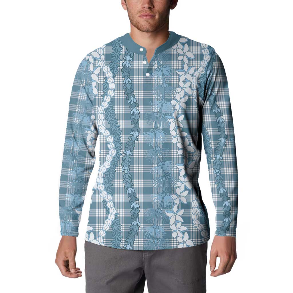 Hawaiian Ohia Lehua Lei Button Sweatshirt Plaid Palaka Uliuli Omaomao Pattern LT9 - Polynesian Pride