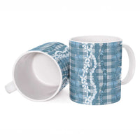 Hawaiian Ohia Lehua Lei Ceramic Mug Plaid Palaka Uliuli Omaomao Pattern LT9 - Polynesian Pride