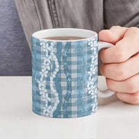 Hawaiian Ohia Lehua Lei Ceramic Mug Plaid Palaka Uliuli Omaomao Pattern LT9 - Polynesian Pride