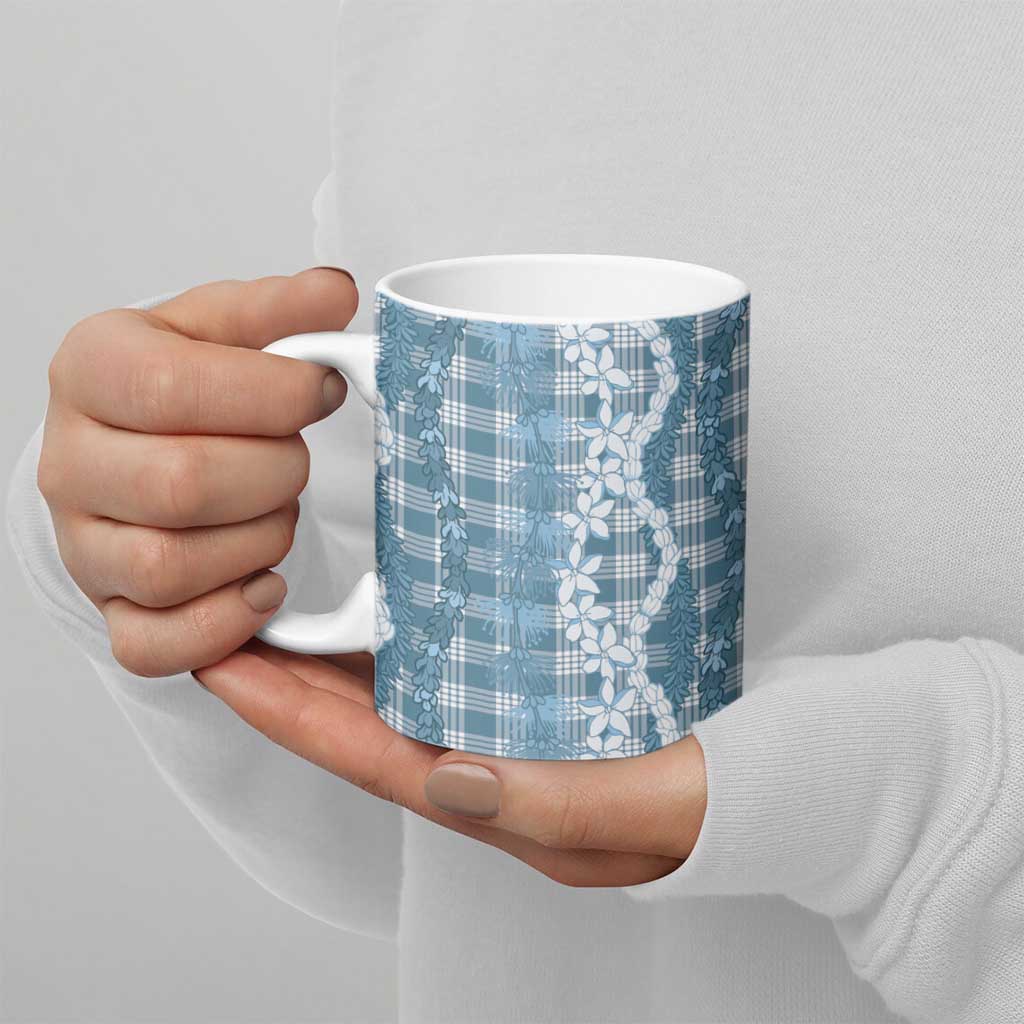 Hawaiian Ohia Lehua Lei Ceramic Mug Plaid Palaka Uliuli Omaomao Pattern LT9 - Polynesian Pride