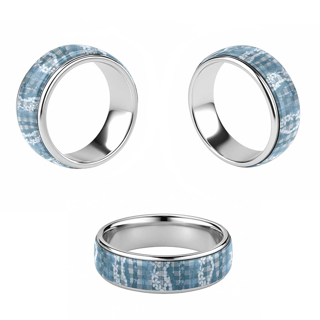 Hawaiian Ohia Lehua Lei Classic Ring Plaid Palaka Uliuli Omaomao Pattern LT9 - Polynesian Pride
