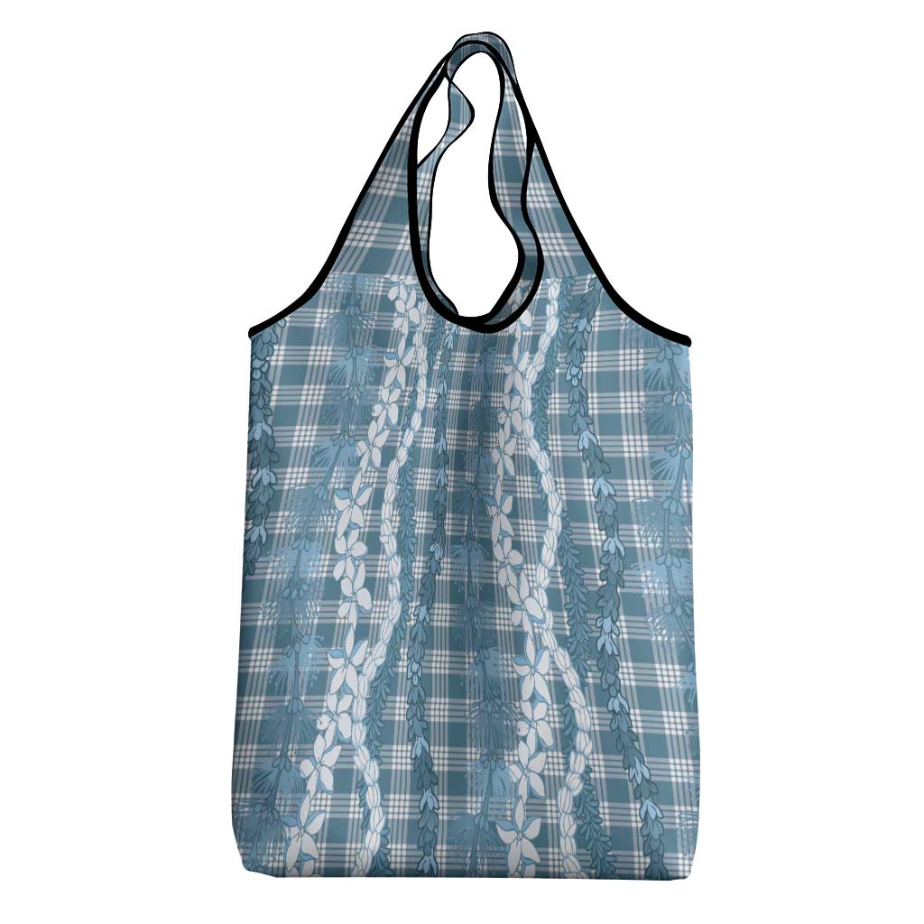 Hawaiian Ohia Lehua Lei Grocery Bag Plaid Palaka Uliuli Omaomao Pattern LT9 - Polynesian Pride
