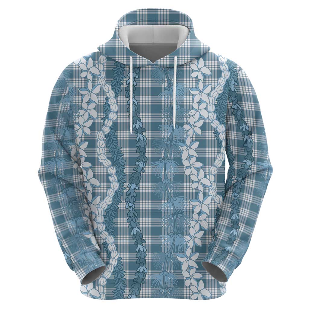 Hawaiian Ohia Lehua Lei Hoodie Plaid Palaka Uliuli Omaomao Pattern LT9 - Polynesian Pride
