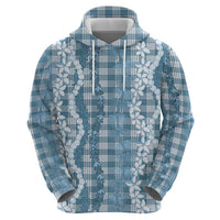 Hawaiian Ohia Lehua Lei Hoodie Plaid Palaka Uliuli Omaomao Pattern LT9 - Polynesian Pride