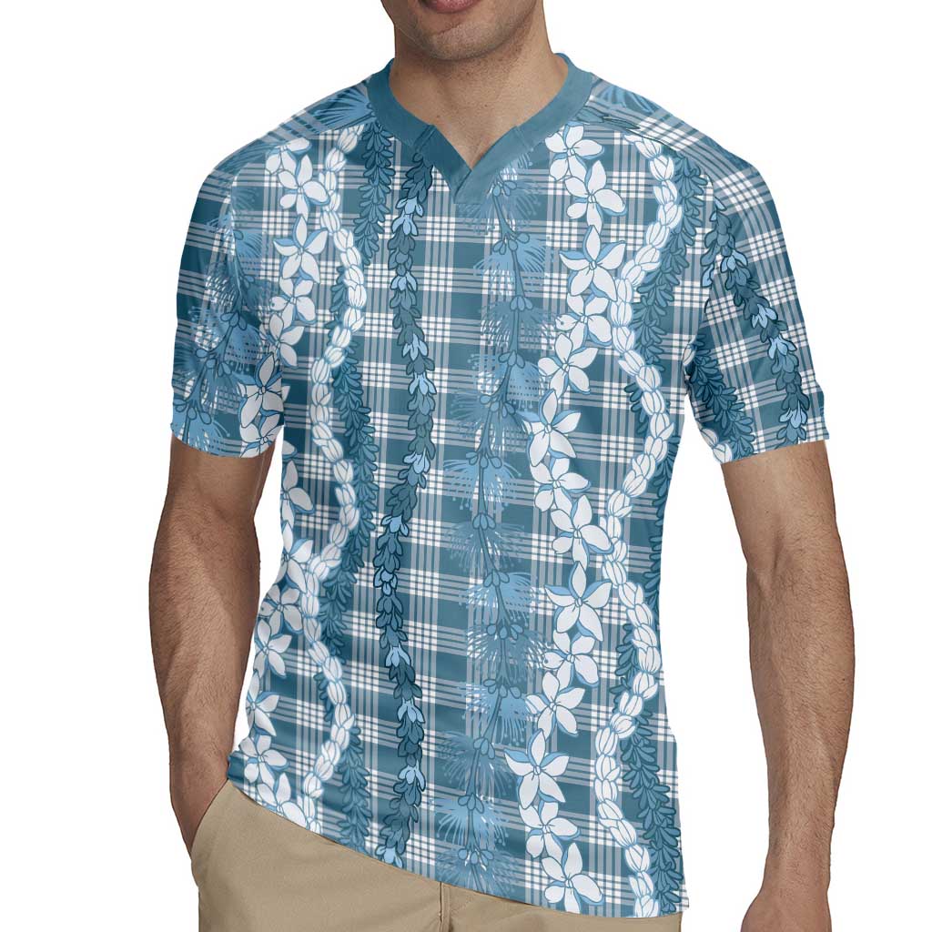Hawaiian Ohia Lehua Lei Rugby Jersey Plaid Palaka Uliuli Omaomao Pattern LT9 - Polynesian Pride