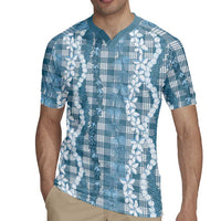Hawaiian Ohia Lehua Lei Rugby Jersey Plaid Palaka Uliuli Omaomao Pattern LT9 - Polynesian Pride