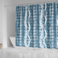Hawaiian Ohia Lehua Lei Shower Curtain Plaid Palaka Uliuli Omaomao Pattern LT9 - Polynesian Pride