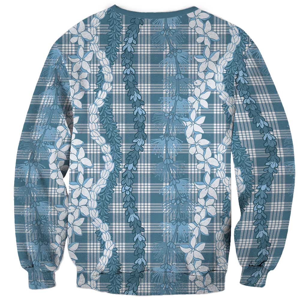 Hawaiian Ohia Lehua Lei Sweatshirt Plaid Palaka Uliuli Omaomao Pattern LT9 - Polynesian Pride