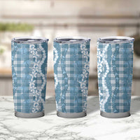Hawaiian Ohia Lehua Lei Tumbler Cup Plaid Palaka Uliuli Omaomao Pattern LT9 - Polynesian Pride