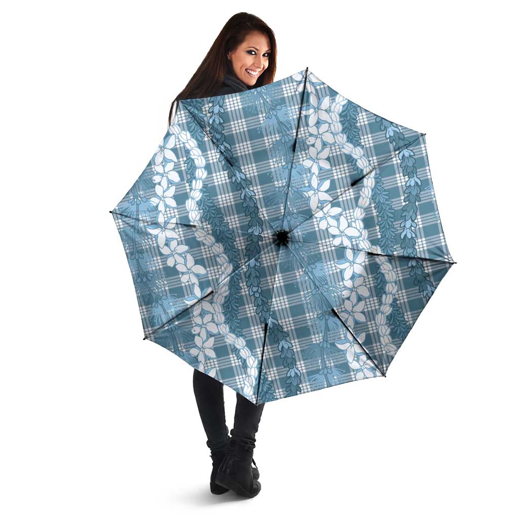 Hawaiian Ohia Lehua Lei Umbrella Plaid Palaka Uliuli Omaomao Pattern LT9 - Polynesian Pride