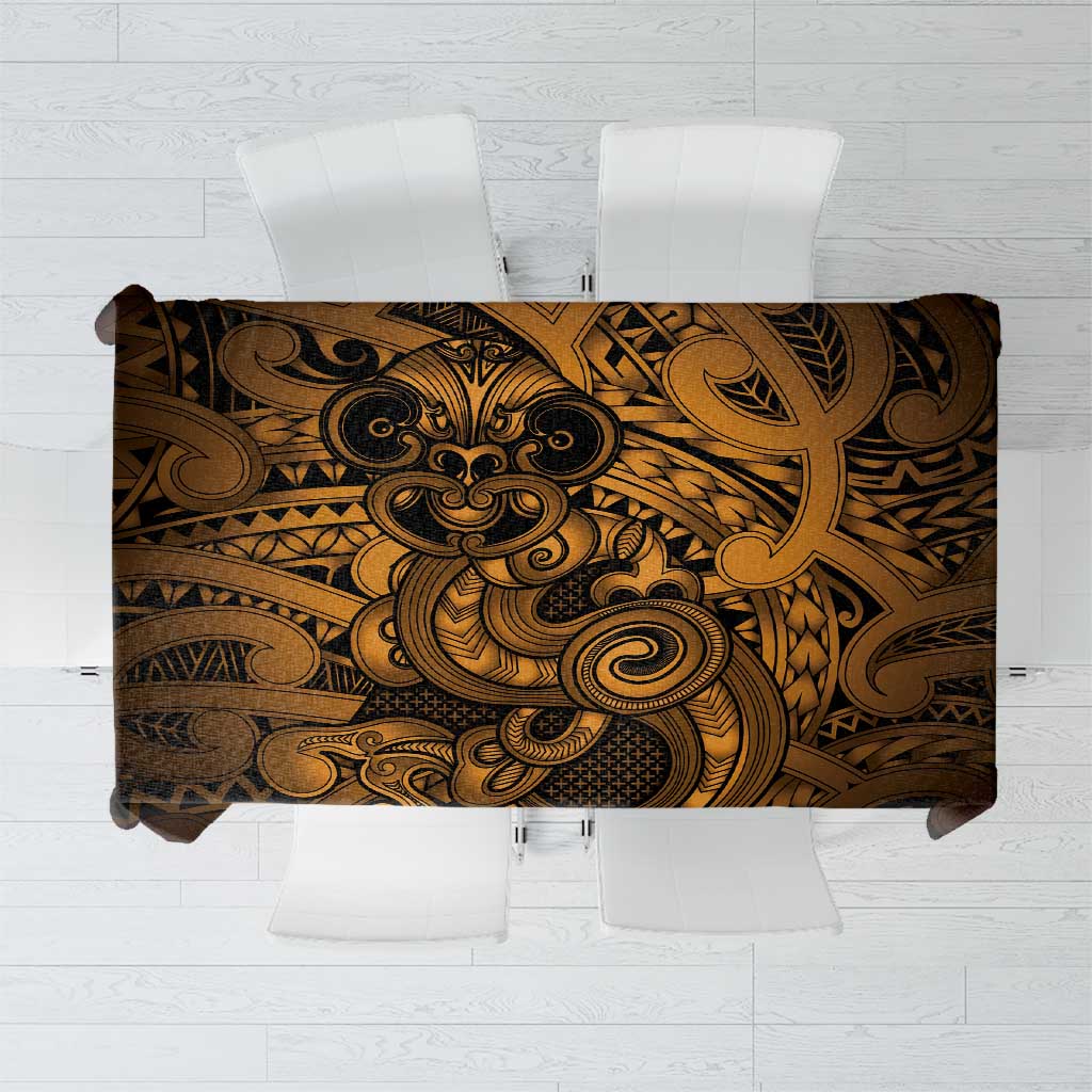 Aotearoa Maori Hei Tiki Tablecloth Koura Kowhaiwhai Puhoro Motif LT9 Gold - Polynesian Pride
