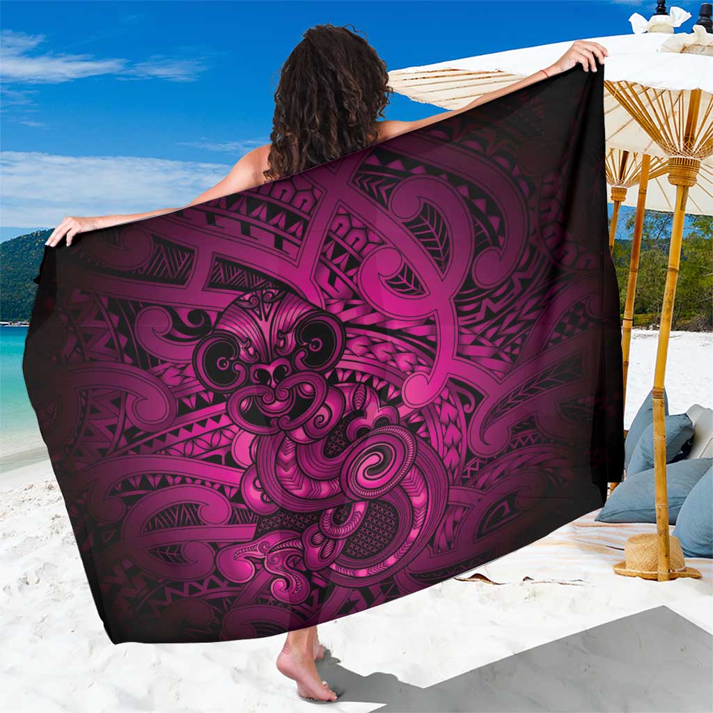 Aotearoa Maori Hei Tiki Sarong Mawhero Kowhaiwhai Puhoro Motif LT9 One Size 44 x 66 inches Pink - Polynesian Pride