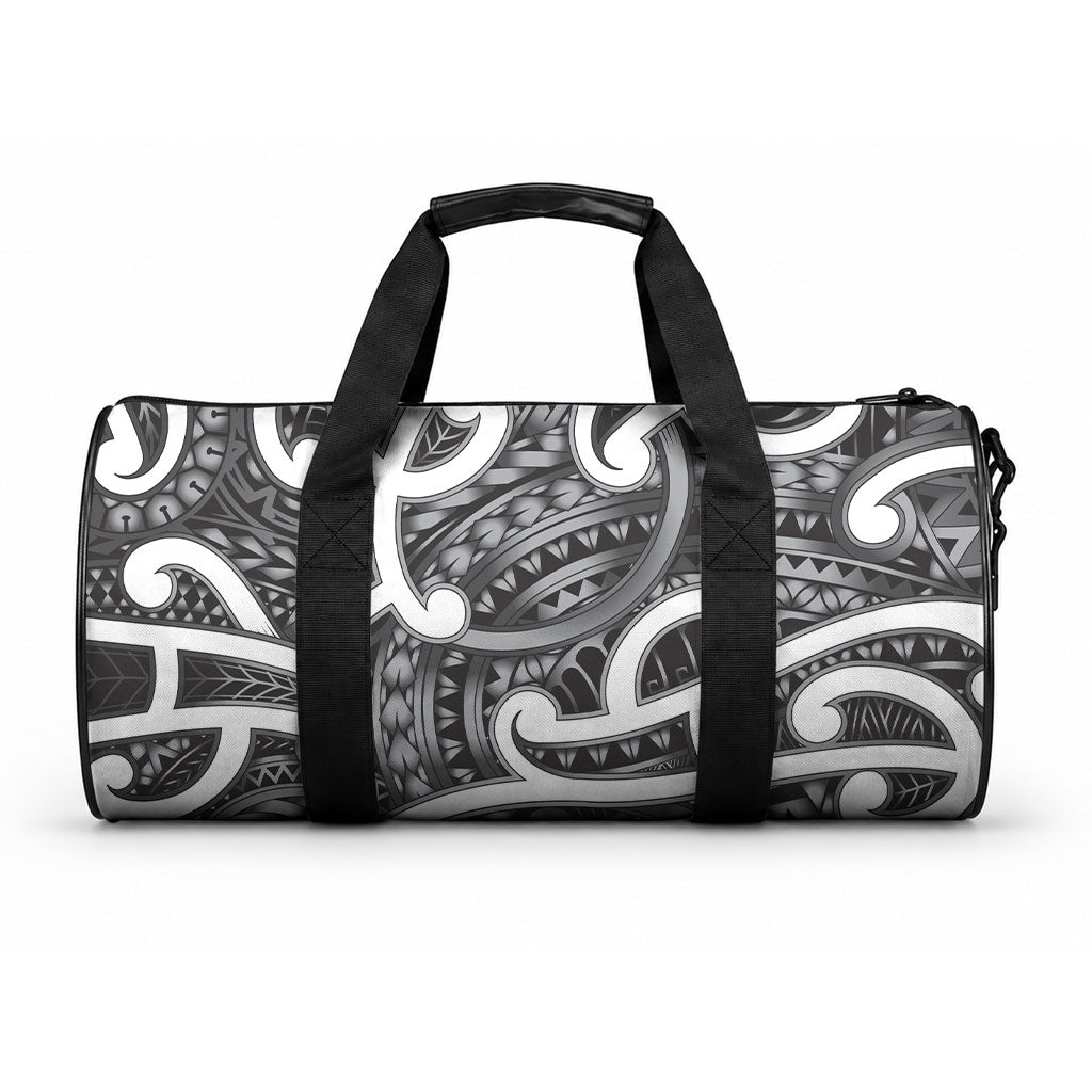 Aotearoa Maori Kowhaiwhai Duffle Bag Kiwikiwi Puhoro and Patiki LT9 One size Grey - Polynesian Pride