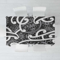 Aotearoa Maori Kowhaiwhai Tablecloth Kiwikiwi Puhoro and Patiki LT9 Grey - Polynesian Pride