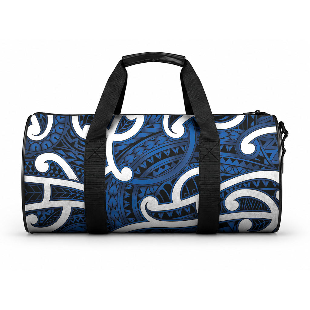 Aotearoa Maori Kowhaiwhai Duffle Bag Kikorangi Puhoro and Patiki LT9 One size Blue - Polynesian Pride