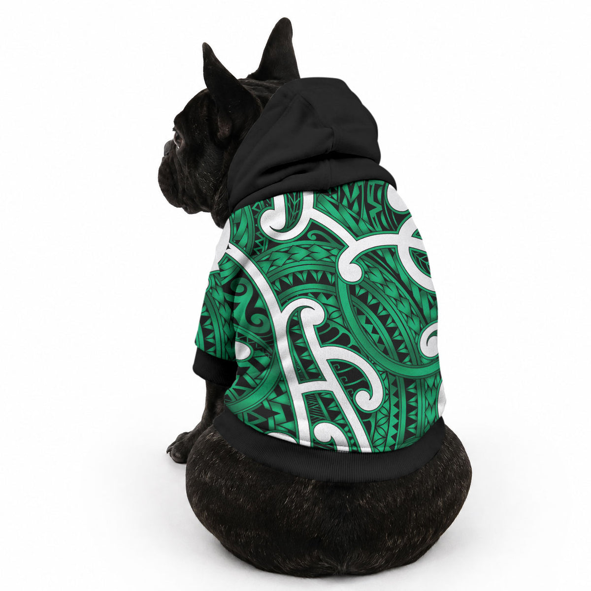 Aotearoa Maori Kowhaiwhai Pet Hoodie Kakariki Puhoro and Patiki LT9 - Polynesian Pride