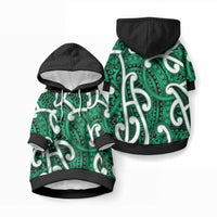 Aotearoa Maori Kowhaiwhai Pet Hoodie Kakariki Puhoro and Patiki LT9 Pullover Green - Polynesian Pride