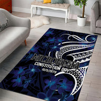 Micronesia Constitution Day Area Rug Since 1979 with Polynesian Hibiscus Pattern LT9 - Polynesian Pride