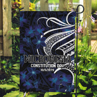 Micronesia Constitution Day Garden Flag Since 1979 with Polynesian Hibiscus Pattern LT9 Garden Flag Blue - Polynesian Pride
