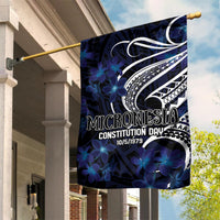 Micronesia Constitution Day Garden Flag Since 1979 with Polynesian Hibiscus Pattern LT9 House Flag Blue - Polynesian Pride