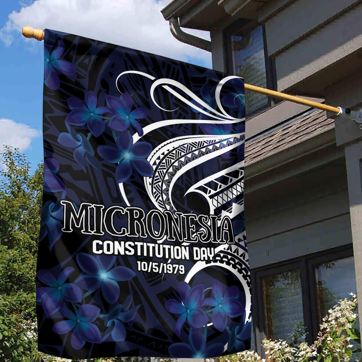 Micronesia Constitution Day Garden Flag Since 1979 with Polynesian Hibiscus Pattern LT9 - Polynesian Pride