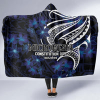 Micronesia Constitution Day Hooded Blanket Since 1979 with Polynesian Hibiscus Pattern LT9 - Polynesian Pride
