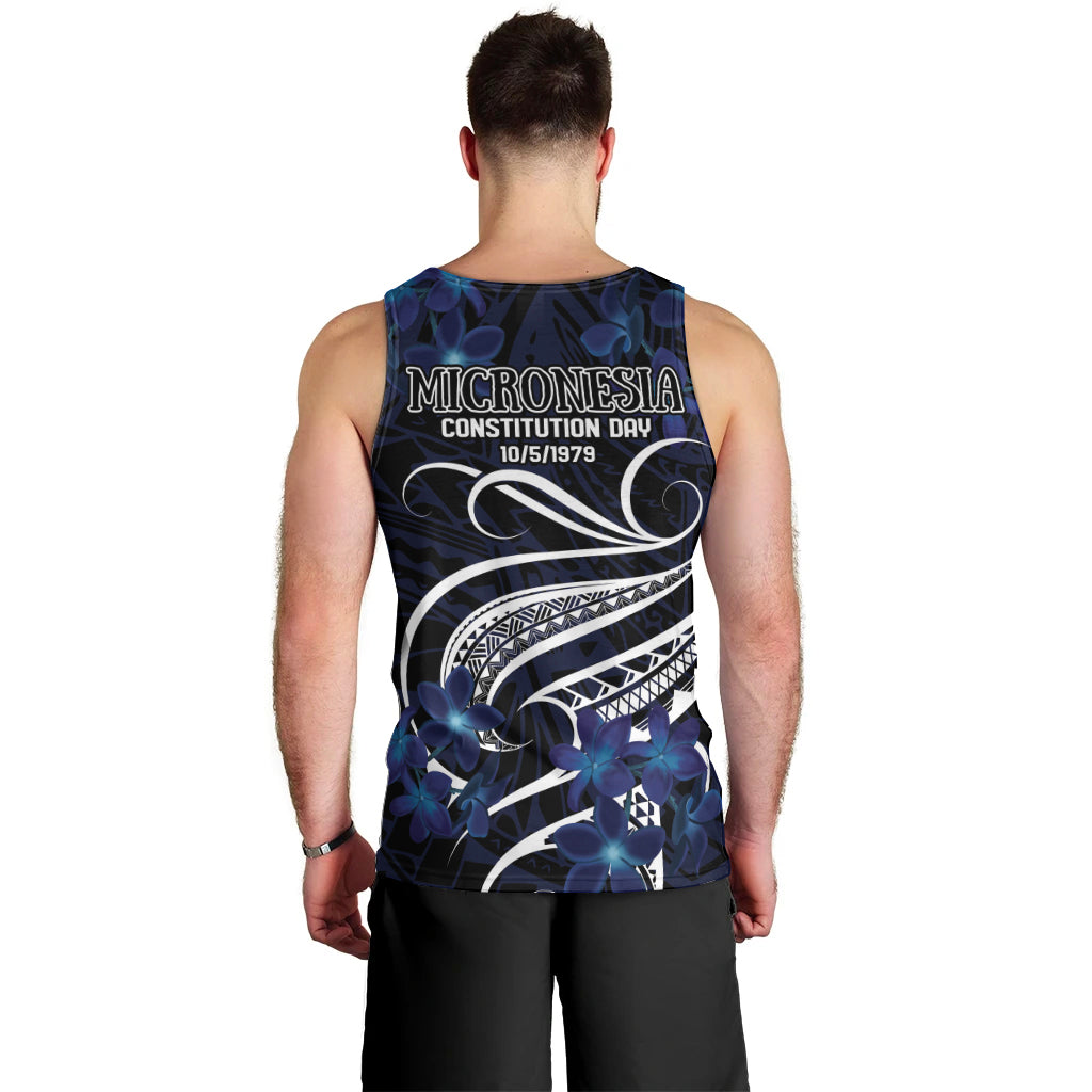 Micronesia Constitution Day Men Tank Top Since 1979 with Polynesian Hibiscus Pattern LT9 - Polynesian Pride