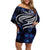 Micronesia Constitution Day Off Shoulder Short Dress Since 1979 with Polynesian Hibiscus Pattern