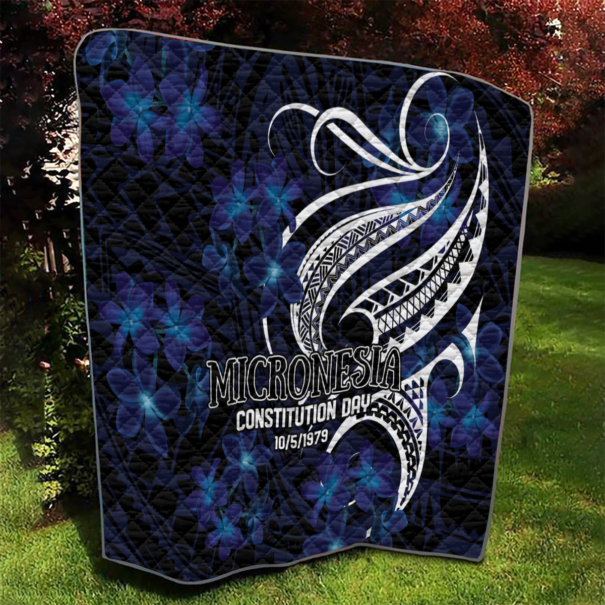 Micronesia Constitution Day Quilt Since 1979 with Polynesian Hibiscus Pattern LT9 - Polynesian Pride