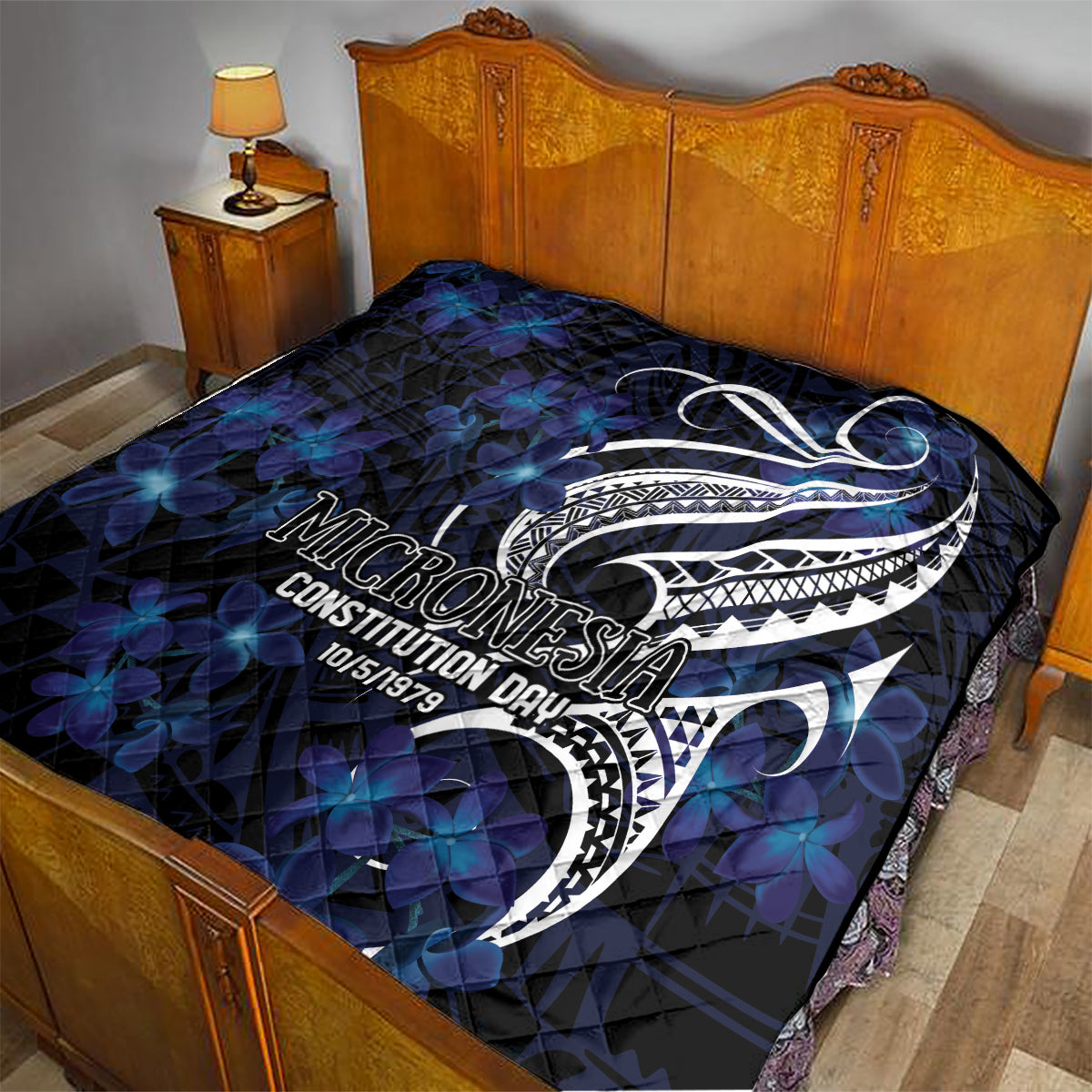 Micronesia Constitution Day Quilt Since 1979 with Polynesian Hibiscus Pattern LT9 - Polynesian Pride