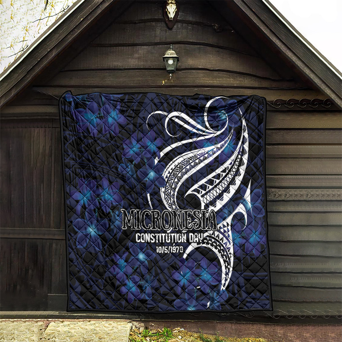 Micronesia Constitution Day Quilt Since 1979 with Polynesian Hibiscus Pattern LT9 - Polynesian Pride