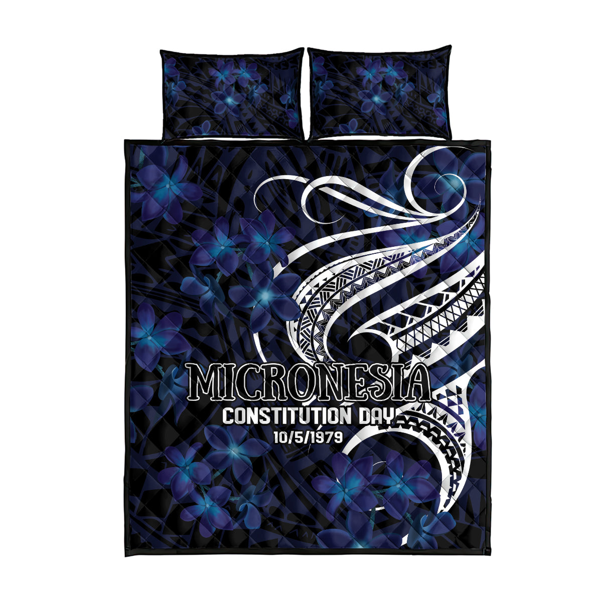 Micronesia Constitution Day Quilt Bed Set Since 1979 with Polynesian Hibiscus Pattern LT9 - Polynesian Pride