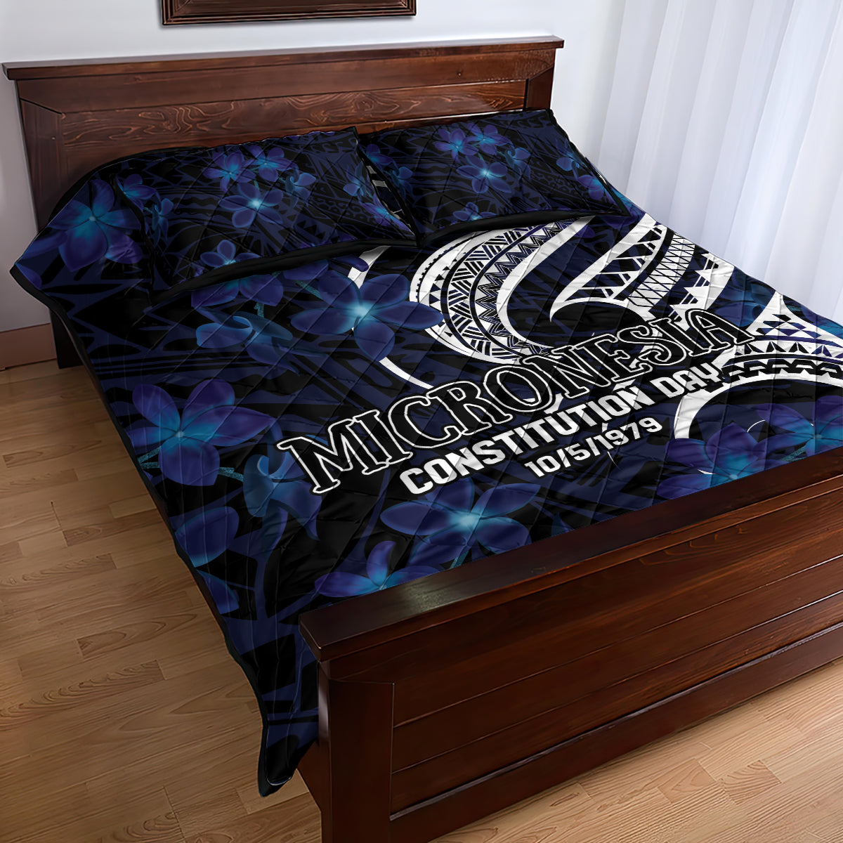 Micronesia Constitution Day Quilt Bed Set Since 1979 with Polynesian Hibiscus Pattern LT9 - Polynesian Pride