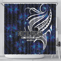 Micronesia Constitution Day Shower Curtain Since 1979 with Polynesian Hibiscus Pattern LT9 - Polynesian Pride