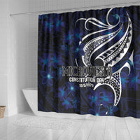 Micronesia Constitution Day Shower Curtain Since 1979 with Polynesian Hibiscus Pattern LT9 - Polynesian Pride