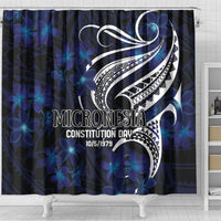 Micronesia Constitution Day Shower Curtain Since 1979 with Polynesian Hibiscus Pattern LT9 - Polynesian Pride