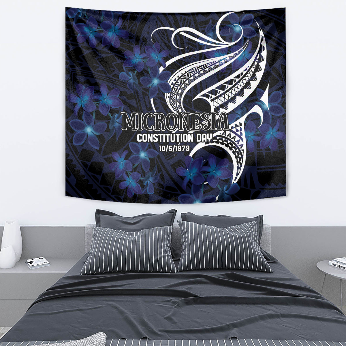 Micronesia Constitution Day Tapestry Since 1979 with Polynesian Hibiscus Pattern LT9 - Polynesian Pride