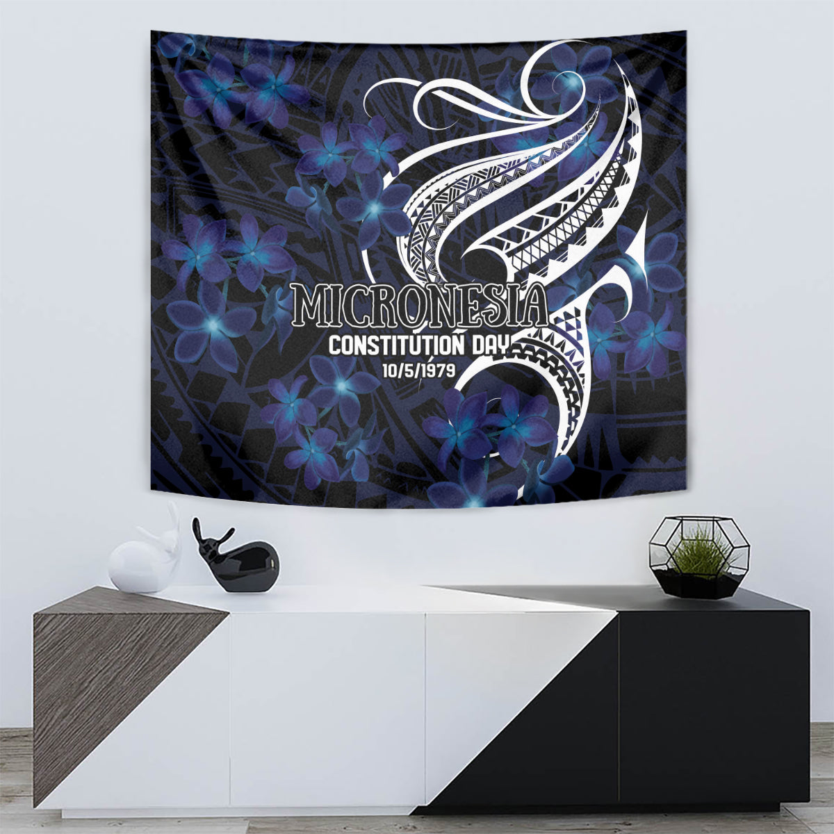 Micronesia Constitution Day Tapestry Since 1979 with Polynesian Hibiscus Pattern LT9 - Polynesian Pride