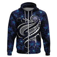 Micronesia Constitution Day Zip Hoodie Since 1979 with Polynesian Hibiscus Pattern LT9 Zip Hoodie Blue - Polynesian Pride