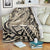 Polynesian Shark Tribal Tattoo Blanket Beige Style