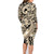 Polynesian Shark Tribal Tattoo Family Matching Long Sleeve Bodycon Dress and Hawaiian Shirt Beige Style