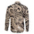 Polynesian Shark Tribal Tattoo Family Matching Mermaid Dress and Hawaiian Shirt Beige Style