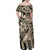 Polynesian Shark Tribal Tattoo Family Matching Off Shoulder Maxi Dress and Hawaiian Shirt Beige Style