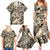 Polynesian Shark Tribal Tattoo Family Matching Summer Maxi Dress and Hawaiian Shirt Beige Style