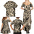 Polynesian Shark Tribal Tattoo Family Matching Summer Maxi Dress and Hawaiian Shirt Beige Style