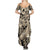 Polynesian Shark Tribal Tattoo Family Matching Summer Maxi Dress and Hawaiian Shirt Beige Style