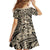 Polynesian Shark Tribal Tattoo Family Matching Tank Maxi Dress and Hawaiian Shirt Beige Style