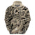 Polynesian Shark Tribal Tattoo Hoodie Beige Style