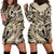 Polynesian Shark Tribal Tattoo Hoodie Dress Beige Style