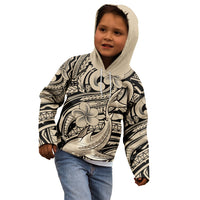 Polynesian Shark Tribal Tattoo Kid Hoodie Beige Style LT9 - Polynesian Pride